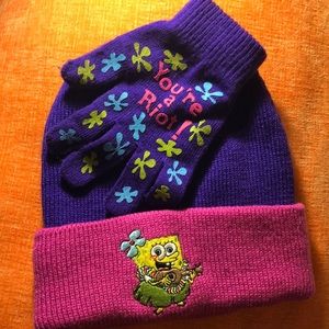 SpongeBob SquarePants winter hat and gloves for child